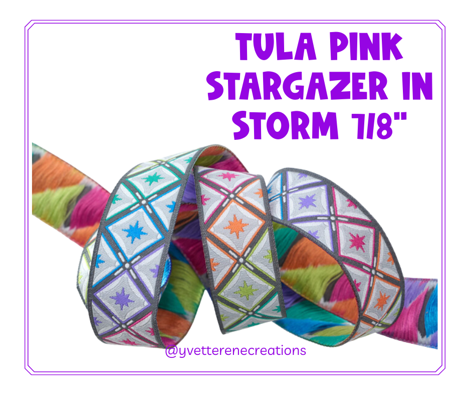 Tula Pink Ribbon  |  Stargazer in Storm 7/8