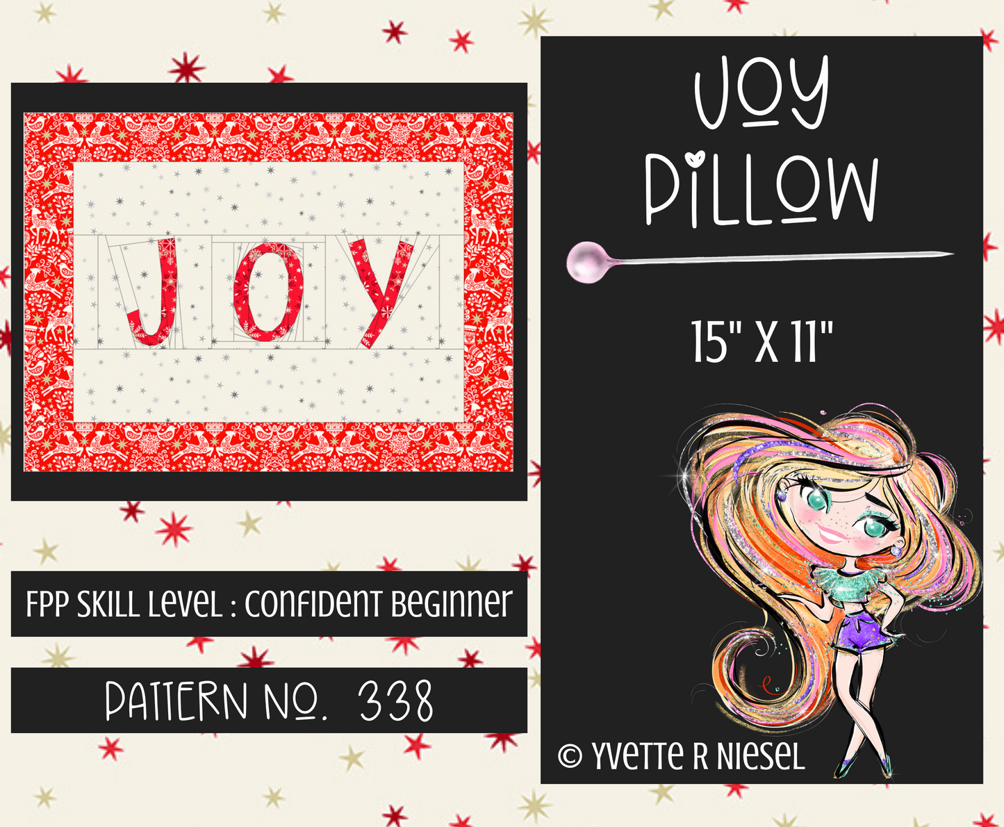 DIGITAL PATTERN | Joy Pillow, Foundation Paper Pieced