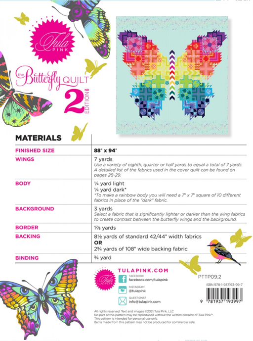 PAPER PATTERN | THE BUTTERFLY QUILT, 2nd EDITION, Tula Pink