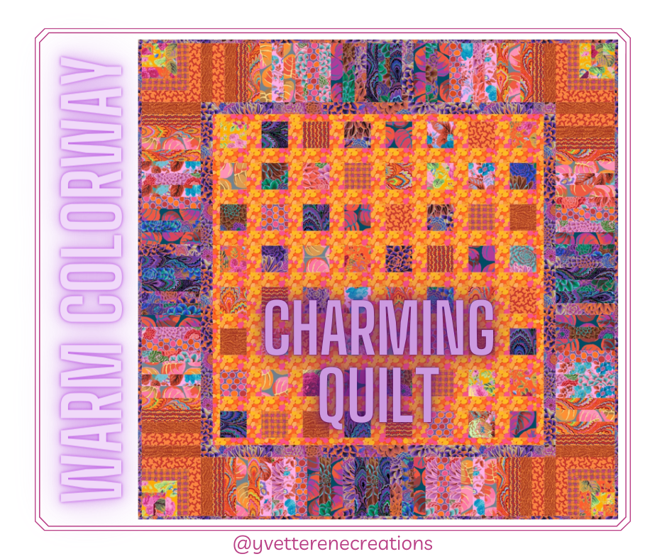 QUILT KIT  |  Charming Quilt Kit in WARM COLORWAY  |  Kaffe Fassett February 2025