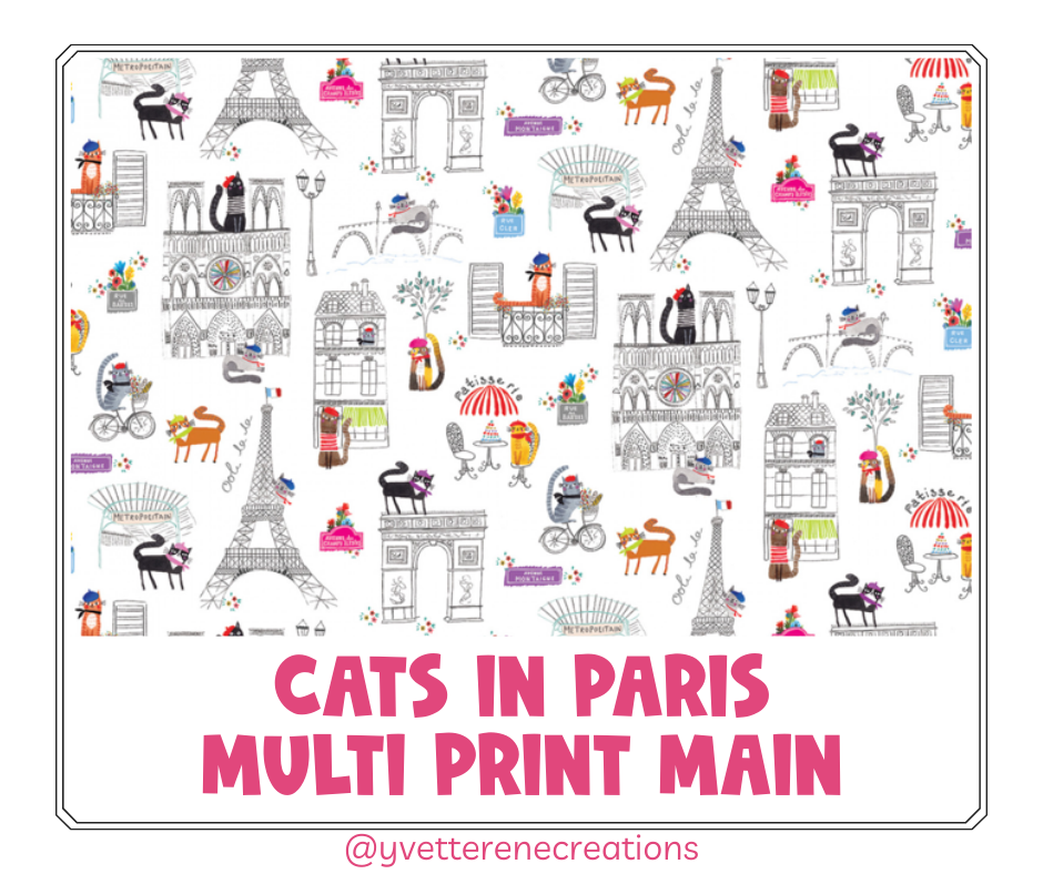 FABRIC | CATS IN PARIS designed by Terry Runyan for Benartex, Choose An Option