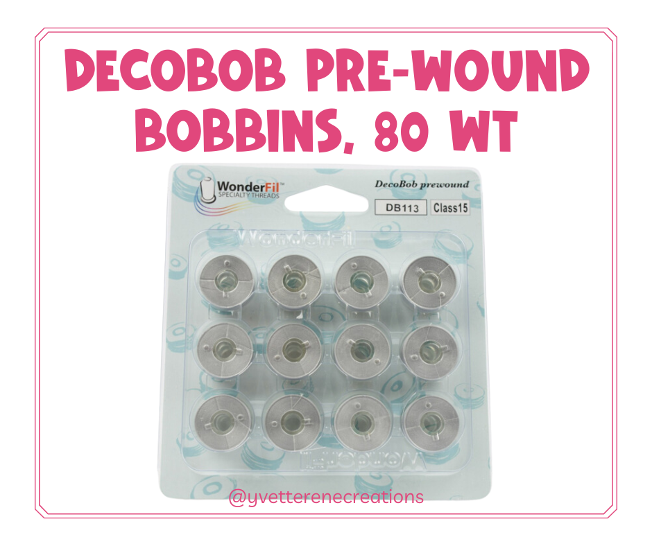 
                      
                        DECOBOB PRE-WOUND BOBBIN THREAD, Class 15  |  CHOOSE OPTION
                      
                    