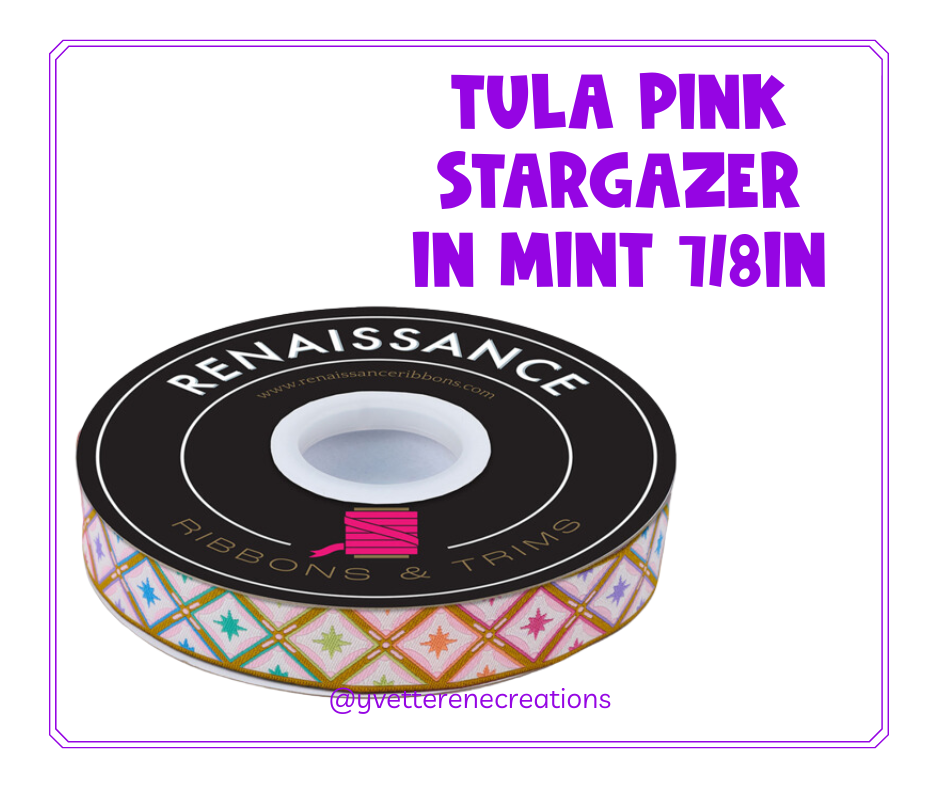 Tula Pink Ribbon  |  Stargazer in Mint 7/8