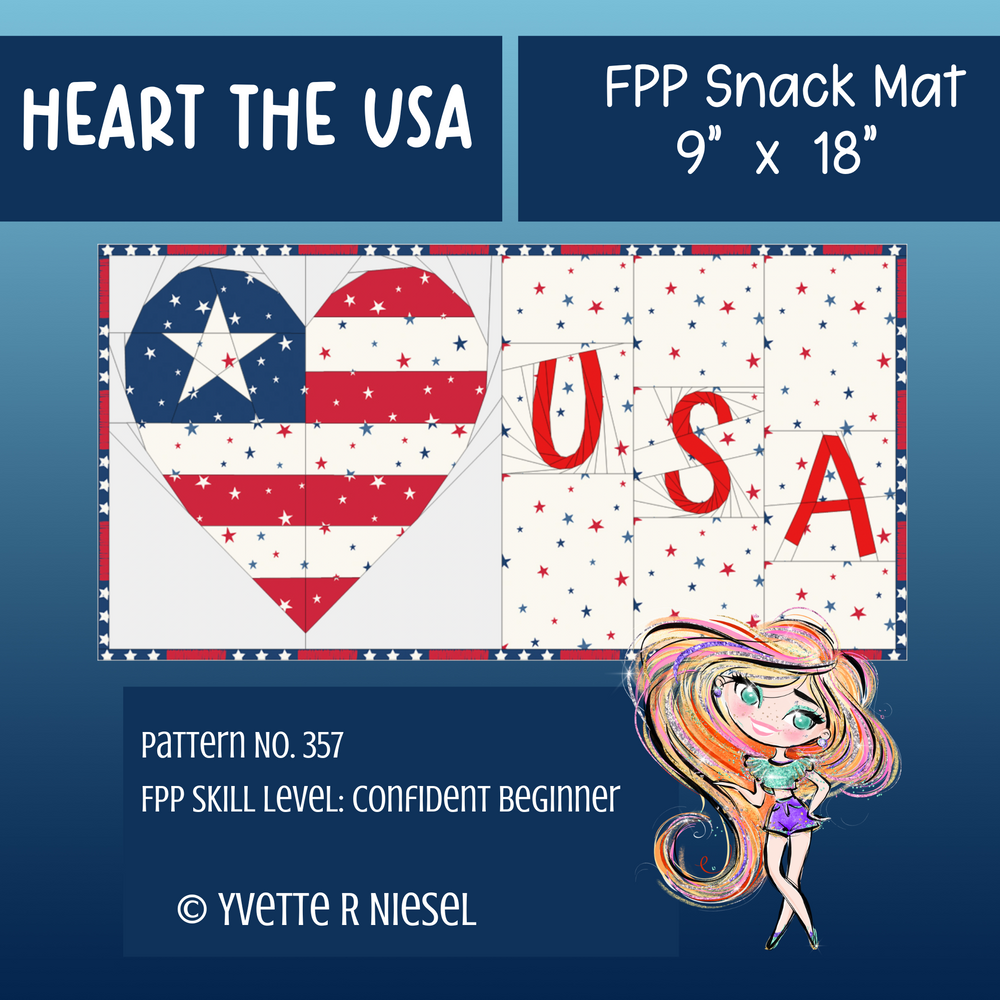 DIGITAL PATTERN | I Heart the USA, A Foundation Paper Pieced PDF Pattern