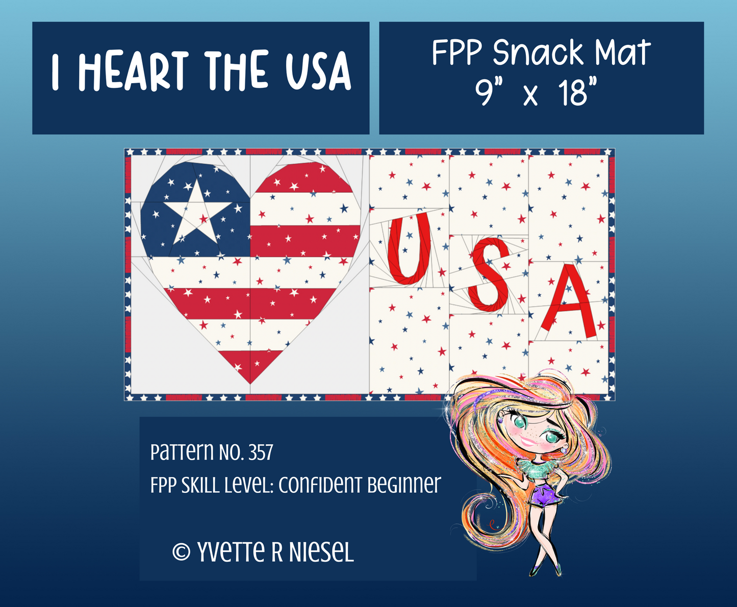 DIGITAL PATTERN | I Heart the USA, A Foundation Paper Pieced PDF Pattern