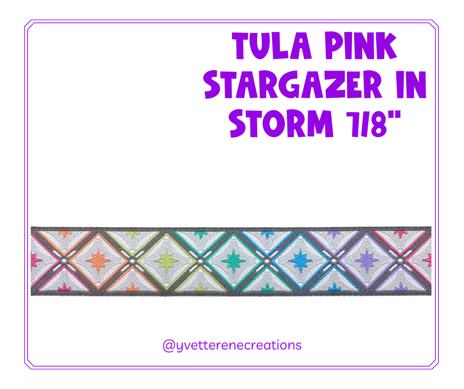 
                      
                        Tula Pink Ribbon  |  Stargazer in Storm 7/8", sold by the yard
                      
                    