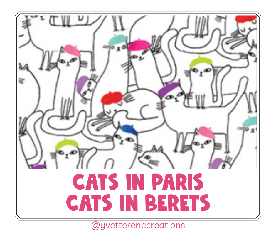 FABRIC | CATS IN PARIS designed by Terry Runyan for Benartex, Choose An Option