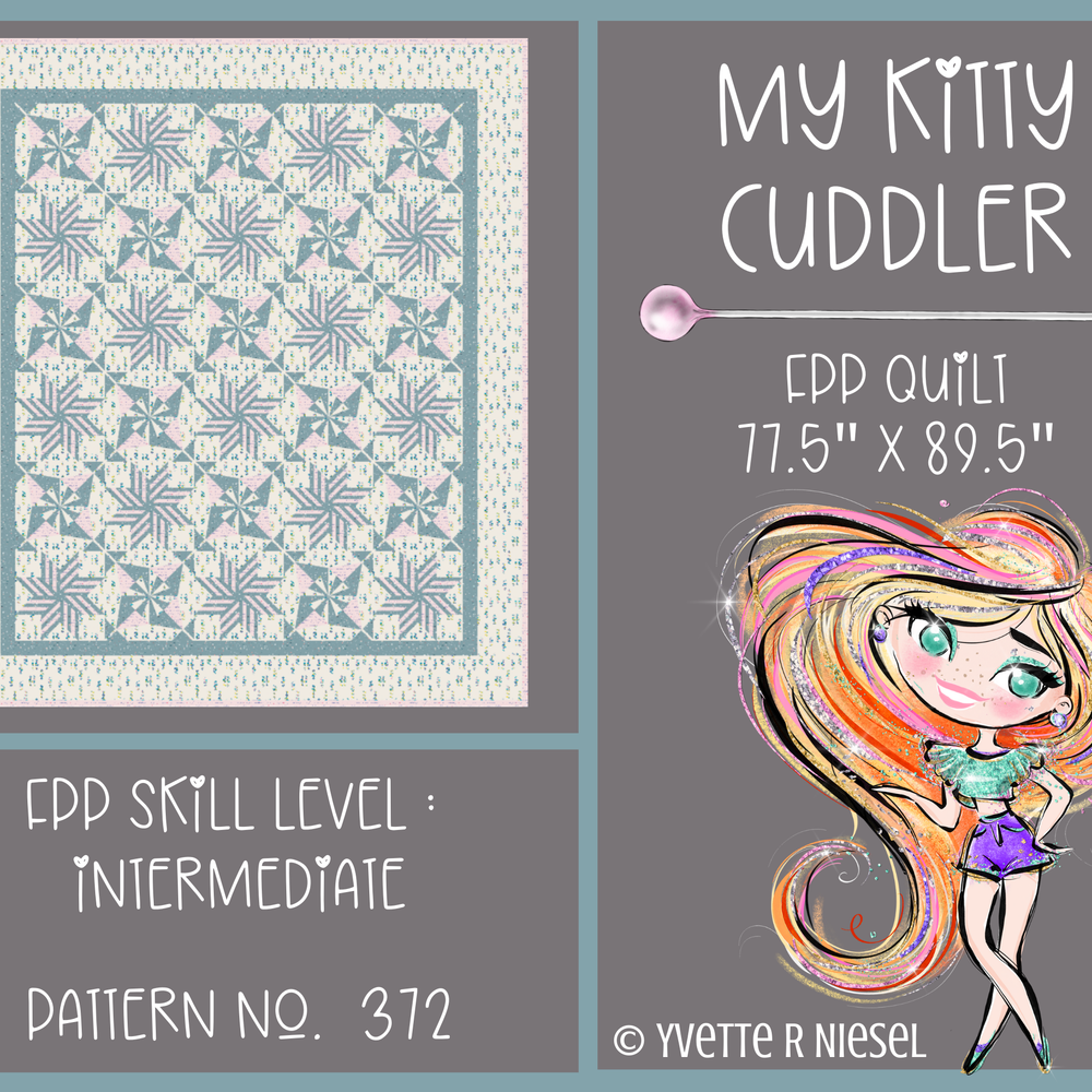 QUILT KIT  |  MY KITTY CUDDLER Quilt, Foundation Paper Pieced