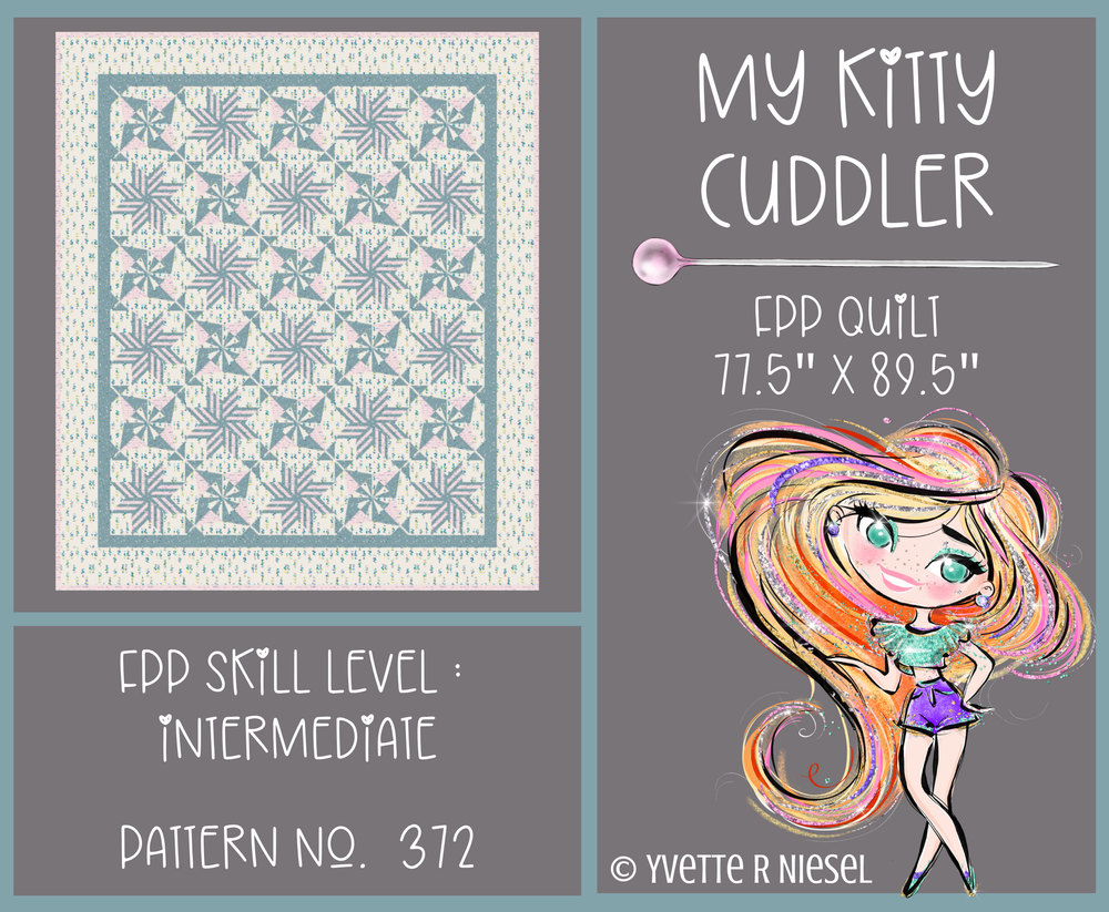 QUILT KIT  |  MY KITTY CUDDLER Quilt, Foundation Paper Pieced