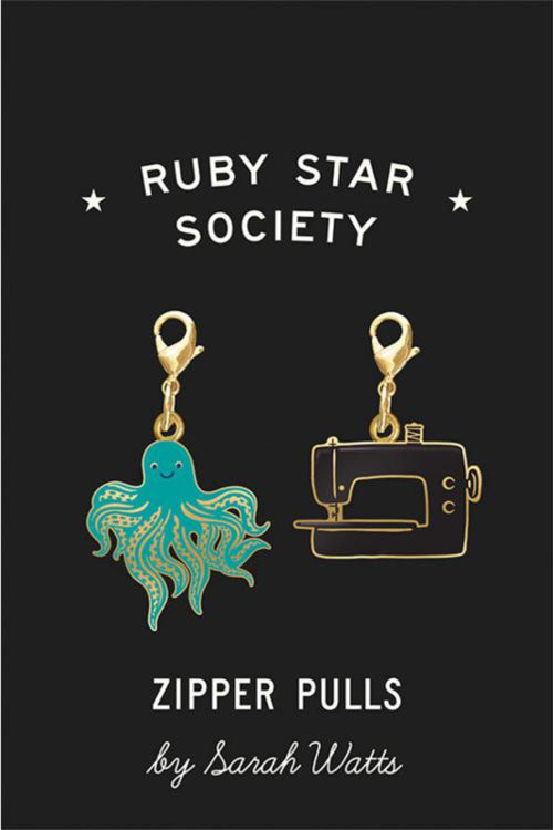 PREORDER OCTOBER 2023  |  Enamel Zipper Pulls, Ruby Star Society