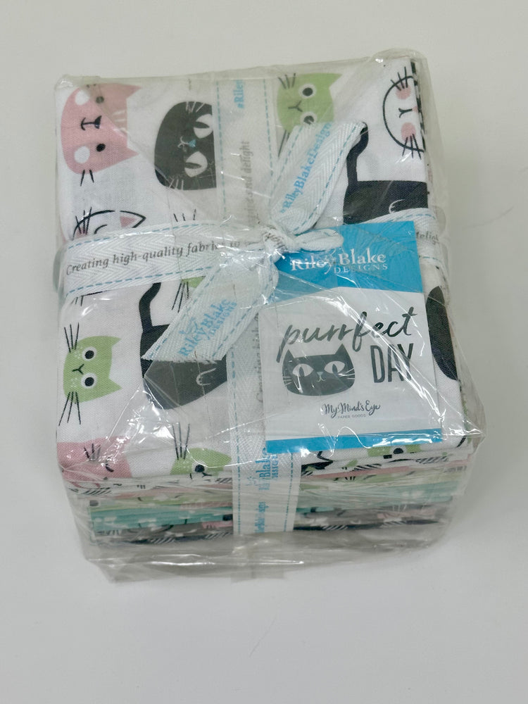 PURRFECT DAY by My Mind's Eye for Riley Blake Designs | Fat Quarter Bundle, 18pc