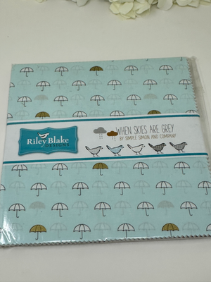 WHEN SKIES ARE GREY by Simple Simon and Company for Riley Blake Designs | 10" Layer Cake, 42pc