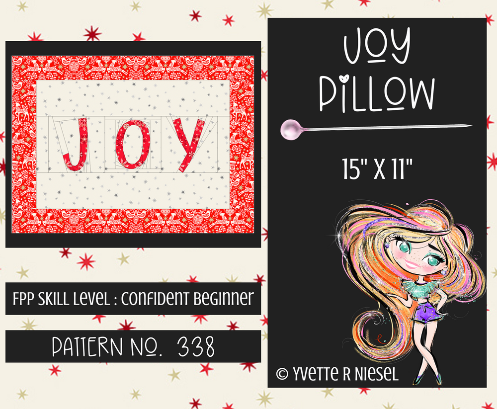 FREE PDF PATTERN | Joy Pillow, Foundation Paper Pieced
