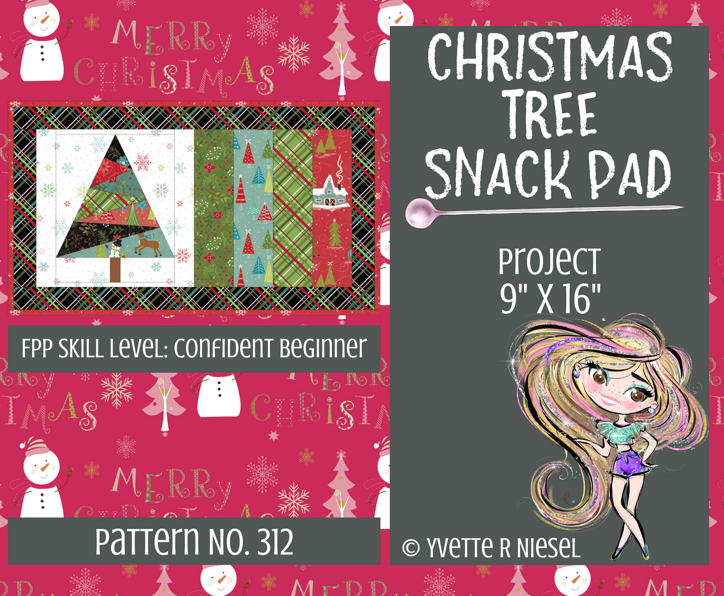 PDF PATTERN | Christmas Tree Snack Pad, Foundation Paper Pieced