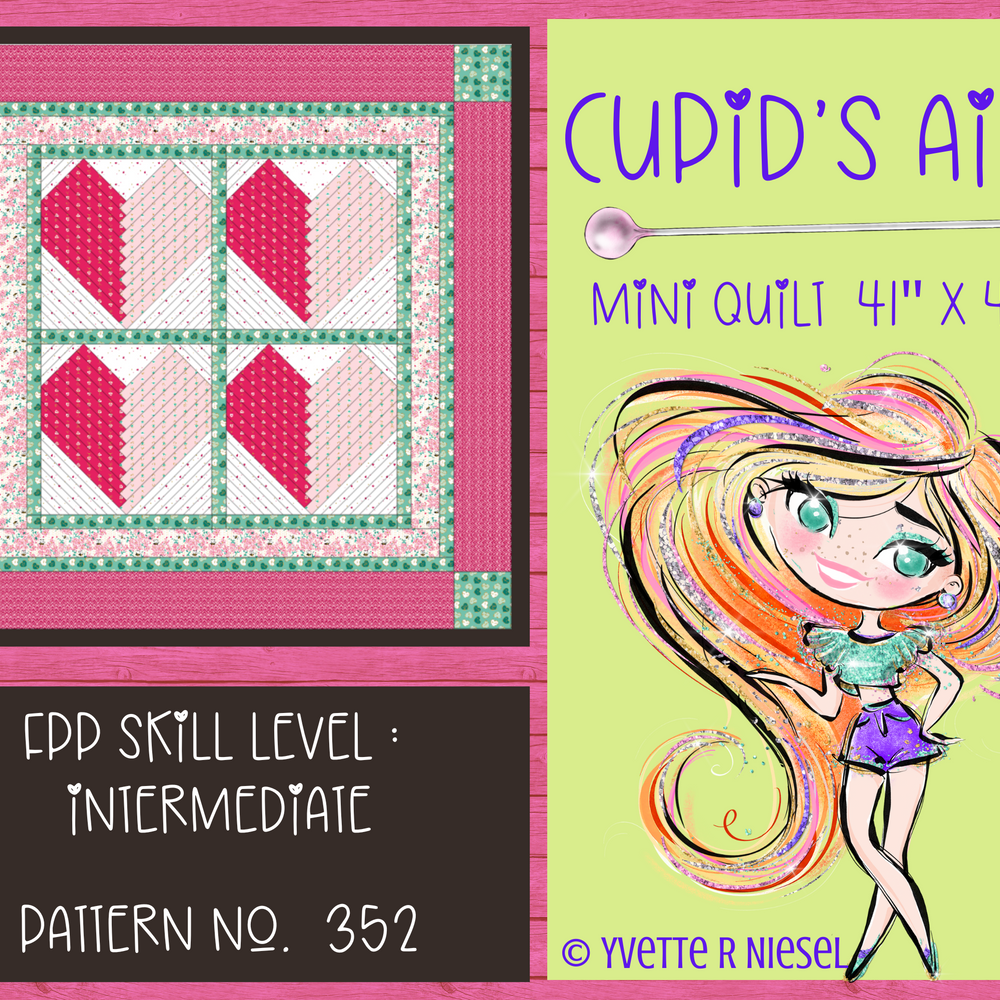 DIGITAL PATTERN | Cupid's Aim Mini Quilt, Foundation Paper Pieced PDF Pattern