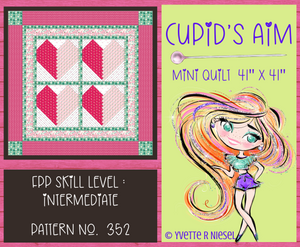 DIGITAL PATTERN | Cupid's Aim Mini Quilt, Foundation Paper Pieced PDF Pattern