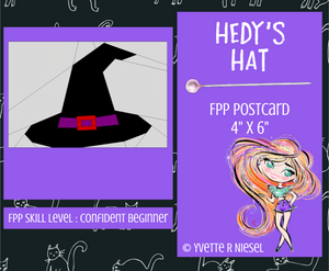 
            
                Load image into Gallery viewer, DIGITAL PATTERN  |  HEDY&amp;#39;S HAT, a postcard sized Foundation Paper Piecing Pattern, 4&amp;quot; x 6&amp;quot;
            
        