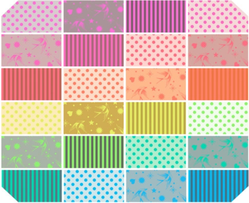 NEON TRUE COLORS | 10" Squares designed by Tula Pink, 42pc