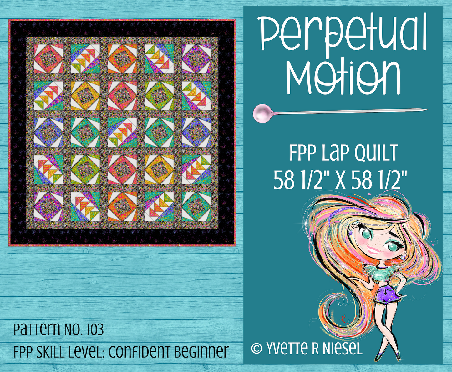 DIGITAL PATTERN | Perpetual Motion Quilt, Foundation Paper Pieced PDF Pattern