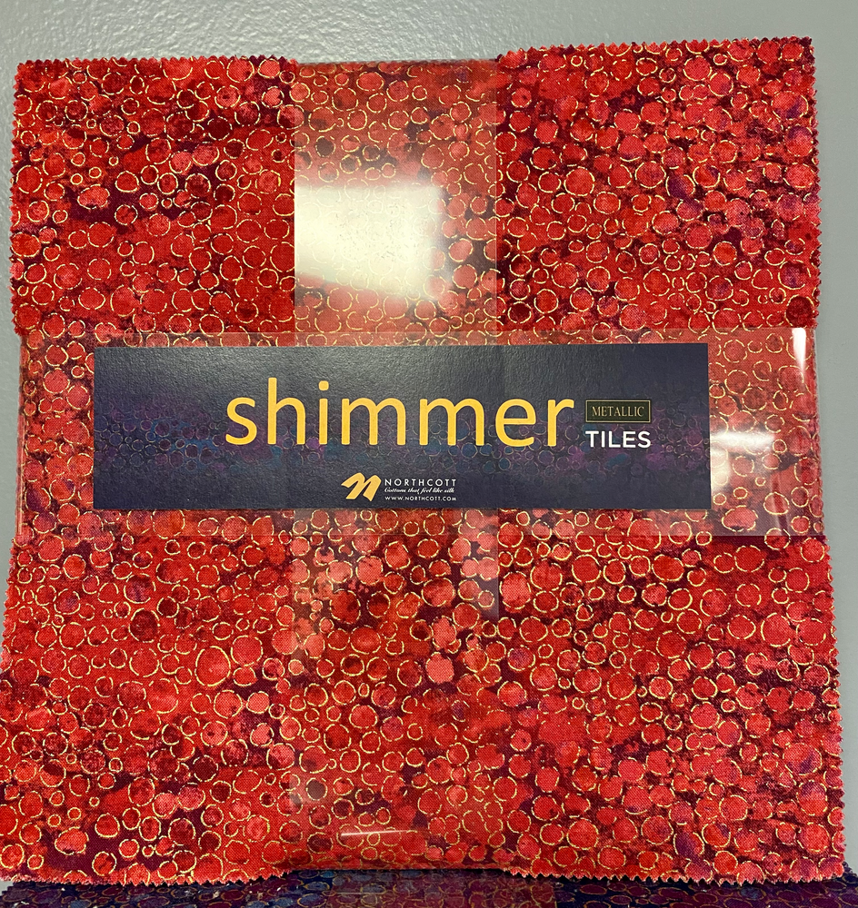 SHIMMER METALLIC | CORAL REEF, 42 10" Tiles, Deborah Edwards for Northcott Studio