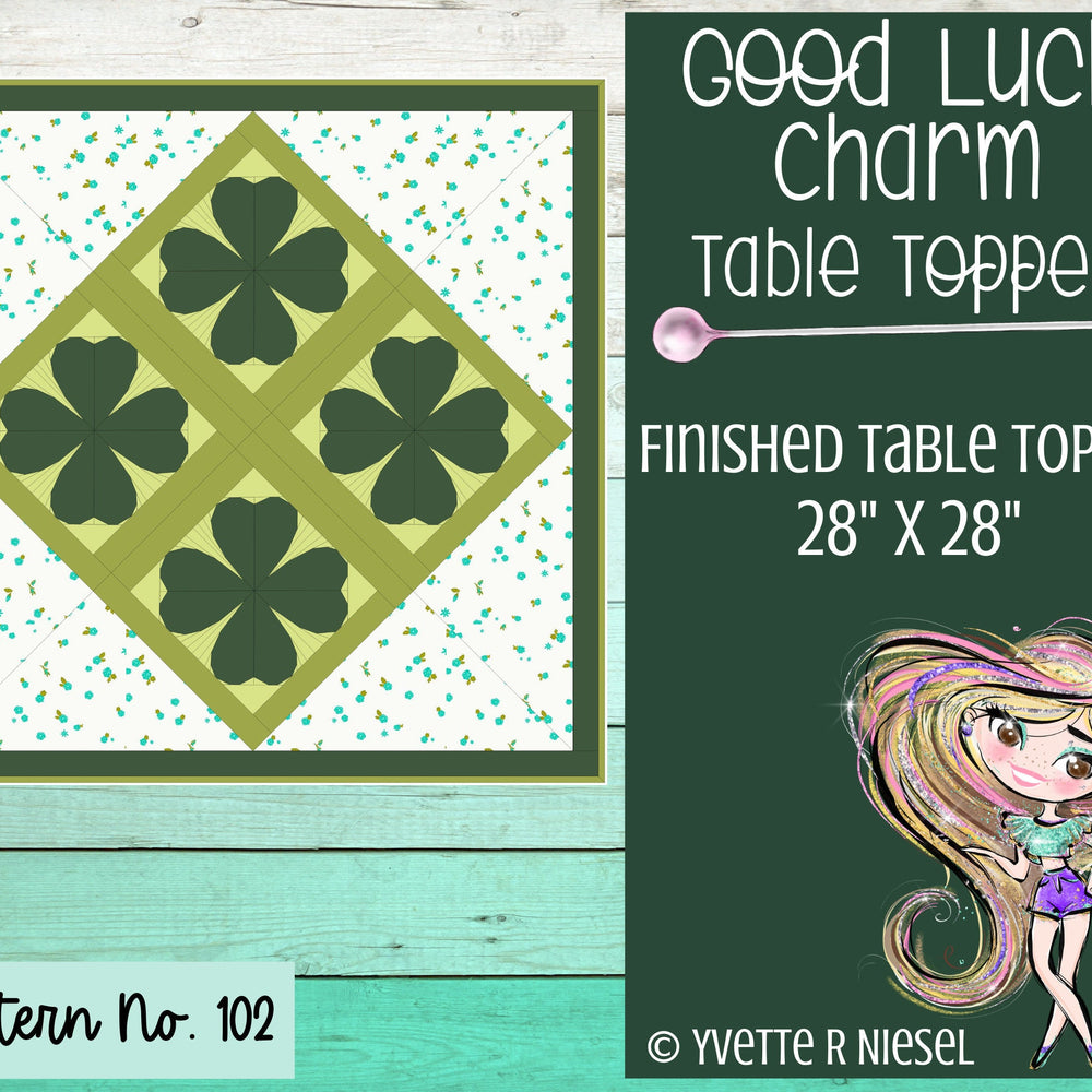 DIGITAL PATTERN  |  GOOD LUCK CHARM, Foundation Paper Pieced Tabletopper Pattern