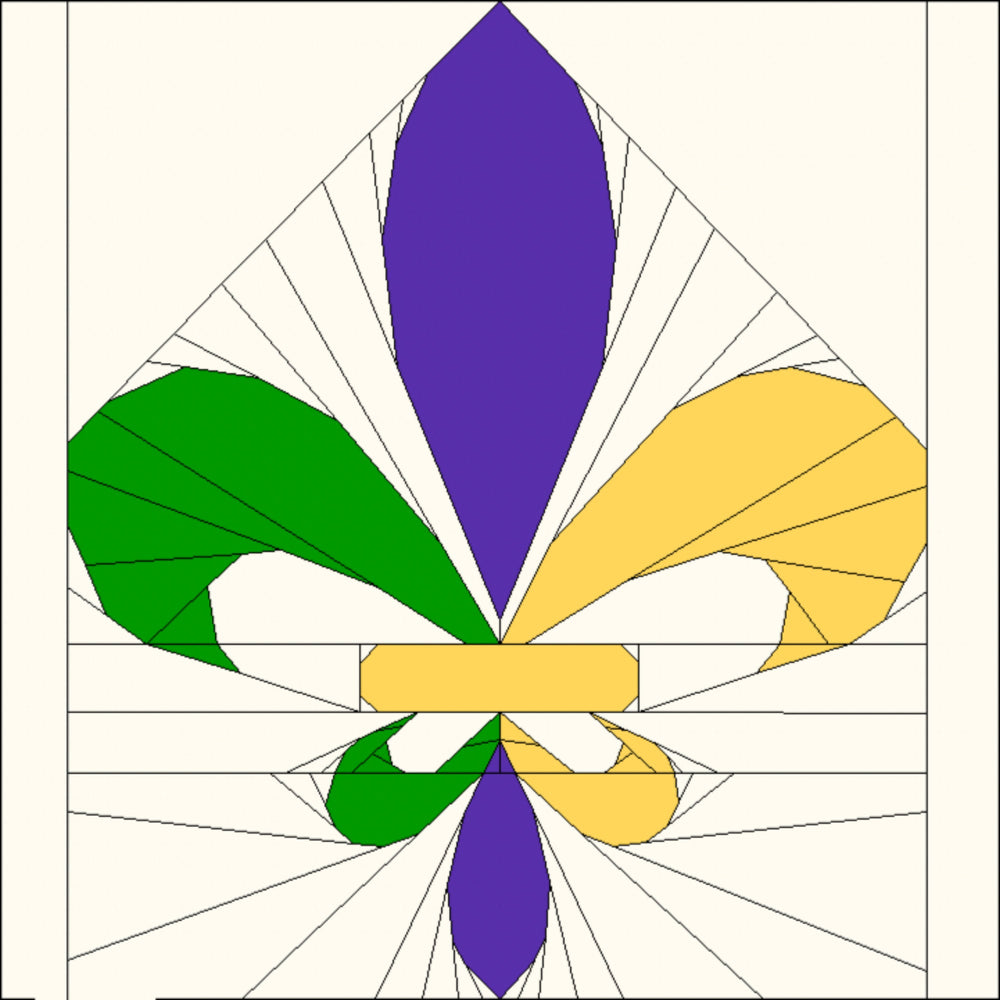 DIGITAL PATTERN  |  FLEUR DE LIS BLOCK PATTERN, 8" x 8" Block, Foundation Paper Piecing