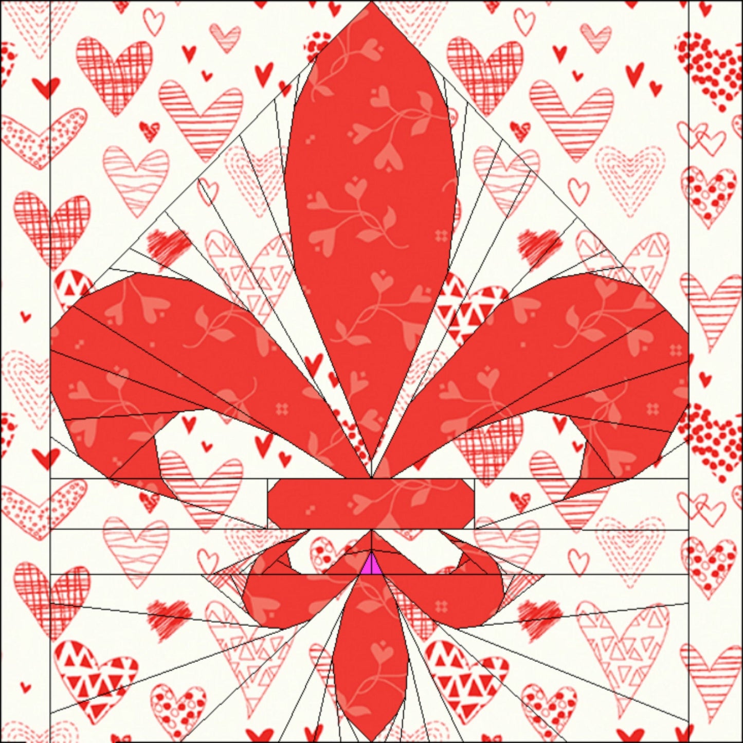 DIGITAL PATTERN  |  FLEUR DE LIS BLOCK PATTERN, 8