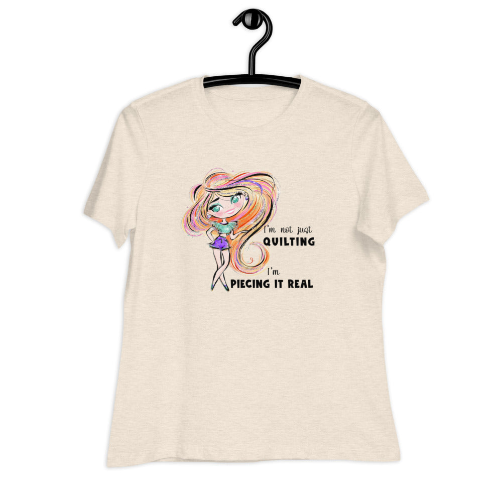 
                      
                        PIECING IT REAL SWAG | Bella + Canvas Women's Relaxed T-Shirt | S - 3XL, Light Colors
                      
                    