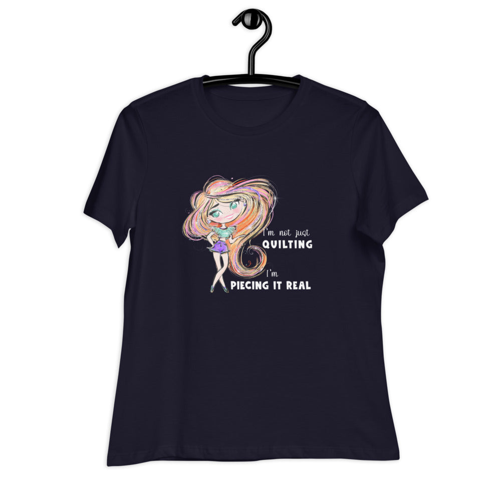 
                      
                        PIECING IT REAL SWAG | Bella + Canvas Women's Relaxed T-Shirt | S - 3XL, Dark Colors
                      
                    